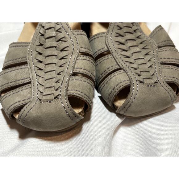 Earth Origins Balli Womens gray leather weave slingback hook & loop sandals sz 7 - Picture 6 of 9